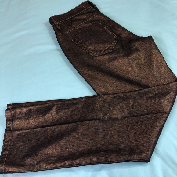 Size 6 X 29.5 Cambio Jeans Women’s Golden Brown Shimmery Luxurious Flattering TN - Picture 15 of 15
